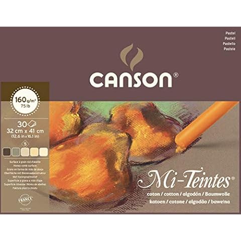 Canson Mi-Teintes 160gsm pastel paper pad, size: 32x41cm, includes 30 sheets of assorted Earth tones Cover
