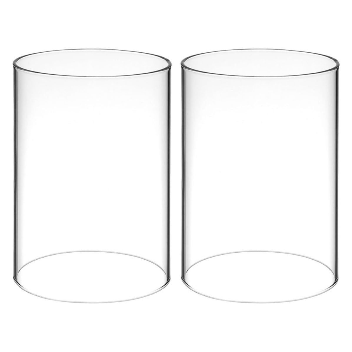 Photophore cylindrique en verre DOITOOL pour bougies avec protection coupe-vent efficace