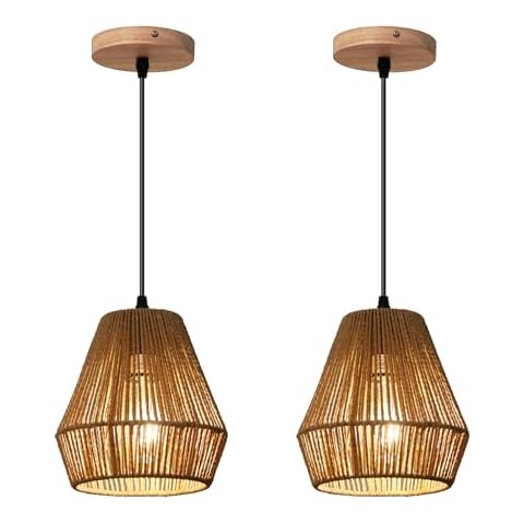 WBinDX Woven Rattan Pendant Lights Cover