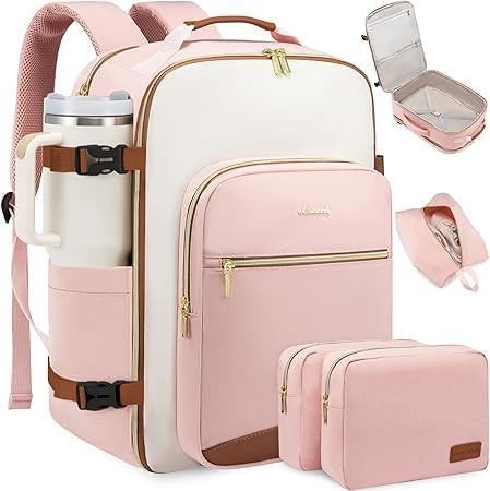 AAYANROFF Large Travel Backpack Carry Bag for Men & Women | Multi-Compartment Luggage Backpack| Waterproof Travel Bag for Office, Gym, College & Weekend Trips (Pink)-image-12