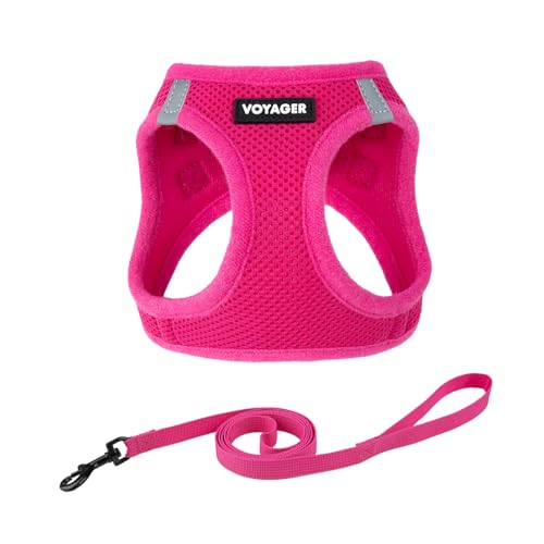 Image of Voyager Step-in Pet Harness - All Weather Mesh, Adjustable Step in Harness for Cats and Dogs by Best Pet Supplies - 307S Fuchsia, M