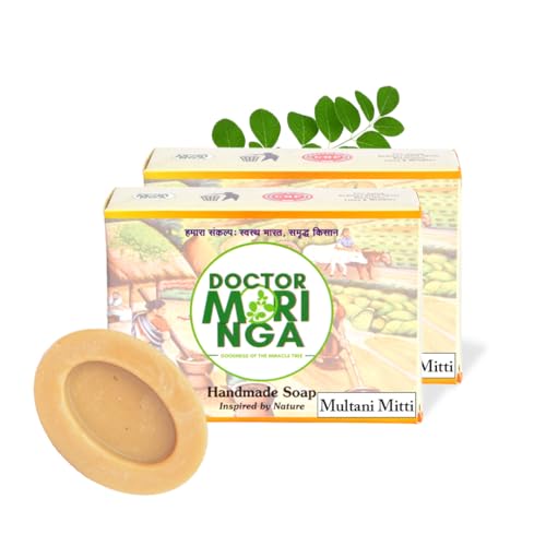 Image of Herbal Handmade Bathing Soap 100gm (2 Piece) | Multani Mitti Soap for Deep Cleansing | Removes Dirt & Impurities | No Mineral Oils | Suitable for All Skin Types