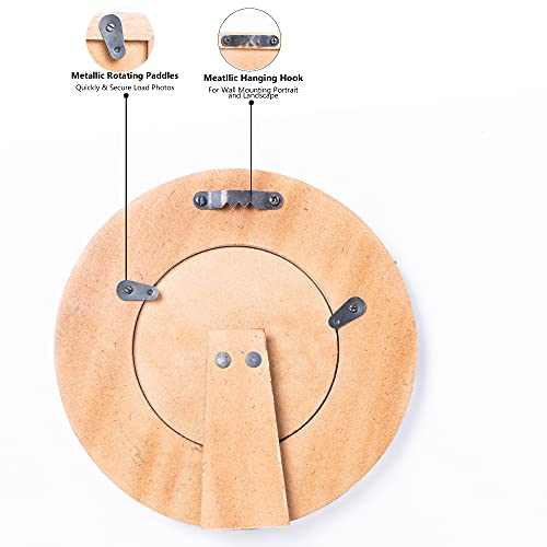 Artwork Craft Handmade Bone Round Picture Photo Frame Chevron Herringbone Art Inspired Vintage Table-Top/Wall Décor Circle Frames (Gray 4X4 Inches) #TOP3