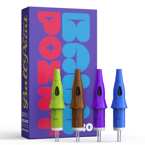 Solong Agujas de Práctica para Bolígrafo de Tatuaje - 20 Cartuchos para Bocetos en Papel y Dotwork (Kit Multicolor) - Compatible con la Mayoría de Máquinas - EN18-BP-20KIT-B