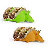 Pund'it Tacodillo Taco Holders, Set of 2 Armadillo Themed Taco Platters