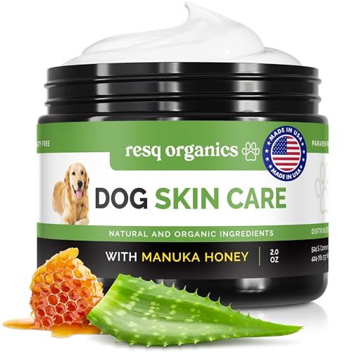 Hot Spot Treatment for Dogs - Pet Wound Care, Healing Ointment for Pets Itchy Skin Relief, Dry Skin Treatment, Natural Allergy Relief, Dog Paw Balm + Manuka Honey, Aloe Vera, Vitamin E (2 Oz.)