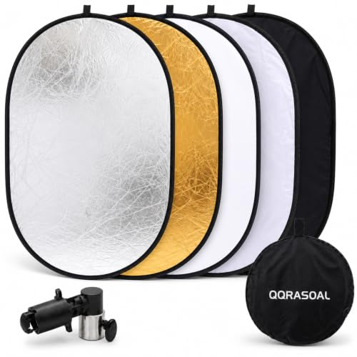 Image of 24x35inch 5 in 1 Oval Photography Reflector with Clip,Photo Reflector