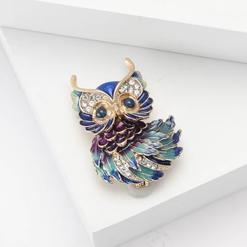 Image of Enamel Bird Brooch for Women Rhinestones Owl /Hummingbird /Eagle /Toucan Lapel Pin Cute Bird Brooches Jewelry Gifts for Mom Wife