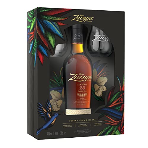 Zacapa Centenario 23 Rum Solera - 700 ml, Confezione regalo con 2 bicchieri