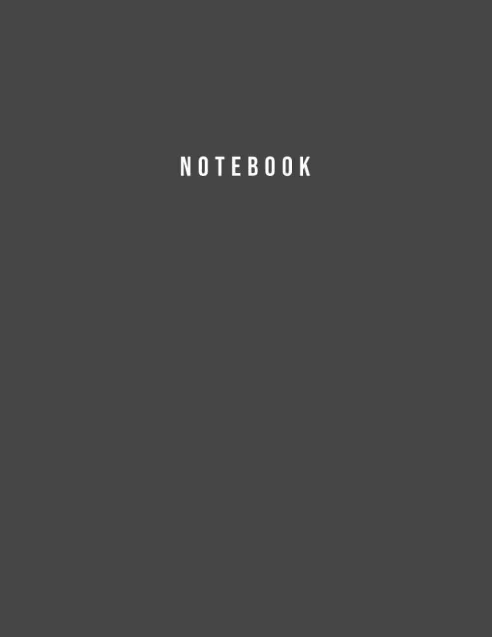 Notebook: Charcoal Grey Softcover Unlined Notebook 110 Pages Size (8.5 x 11 inches)