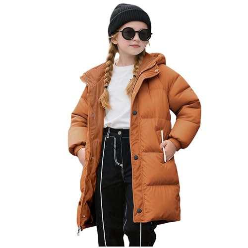 Winter Coats Girls Oversized Long Puffer Jacket with Hood Midweight Down Coat Warm Bubble Jackets Puffy Outerwear