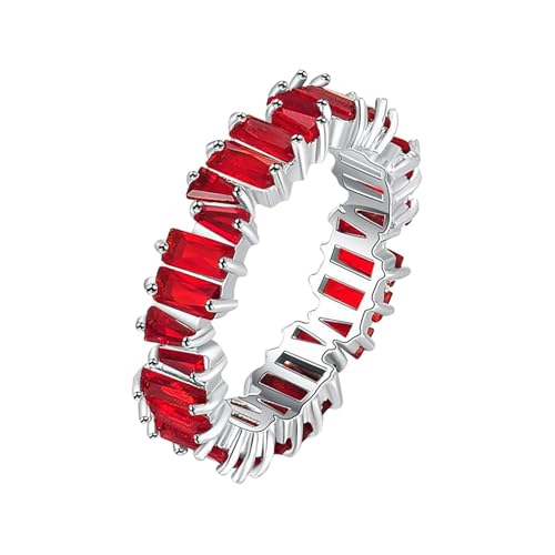 14K Gold Plated Ring for Women Fashion 5mm Stackable Oval Cubic Zirconia Eternity Rings Jewelry Birthday Gift for her