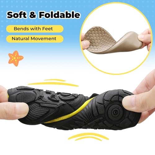 Image of Mishansha Kids Water Shoes Quick-Dry Wide Toe Box Non-Slip Barefoot Shoes Beach Pool Swim Shoes