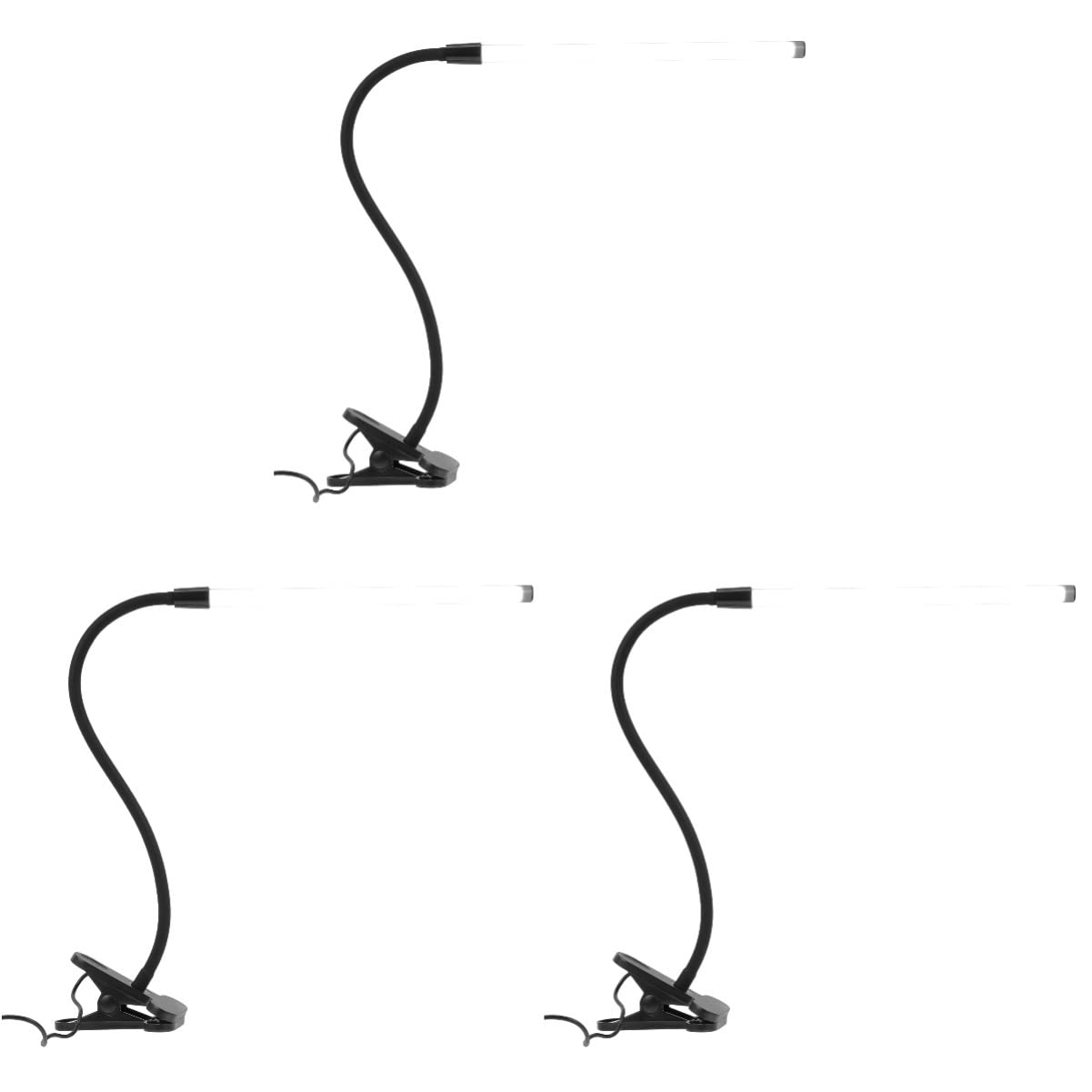 3pcs Office Sewing Studying Bed Neck Bedroom Design Decor Light LEDs Lights Rechargeable Eye Lights: Using Students USB Flexible Black Notebook Laptop Home Bedside Art