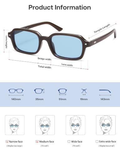 Image of SOJOS Trendy Rectangle Polarized Sunglasses Womens Mens SJ2610