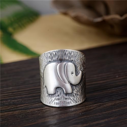 ForFox Anello Elefante in Argento Sterling 999