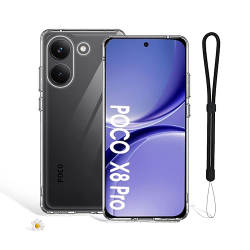 �X�}�z�P�[�X For Xiaomi Poco X8 Pro �P�[�X �J�o�[ �ϏՌ� TPU�f�� ���^�y�� �_�� �w��h�~ ���ϖh�~ �C�菝�h�~ �����Y�ی� ���E�ȒP Xiaomi Poco X8 Pro �p �P�[�X�i�N���A�j
