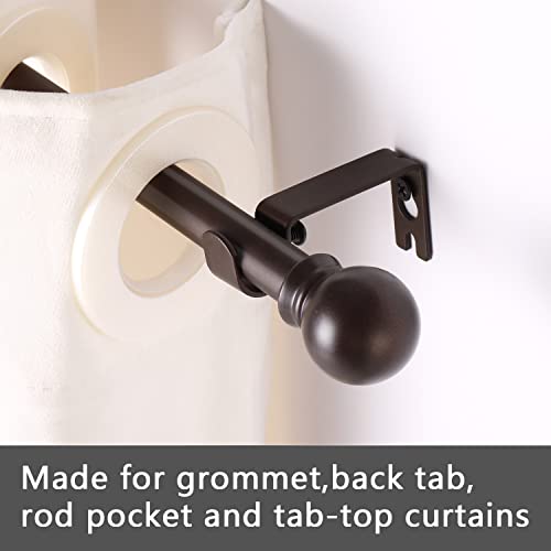 Image of GXOACKJ Curtain Rods for windows 48 to 84-93 inch, 5 /8 inch Decorative Brown Splicing Heavy Duty Metal Curtain Rod set with Brackets