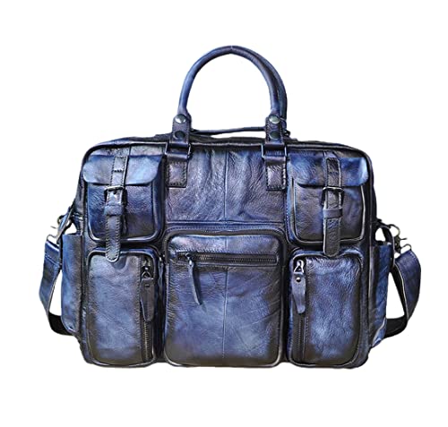 Sac à main en cuir pour homme noir foncé style valise business