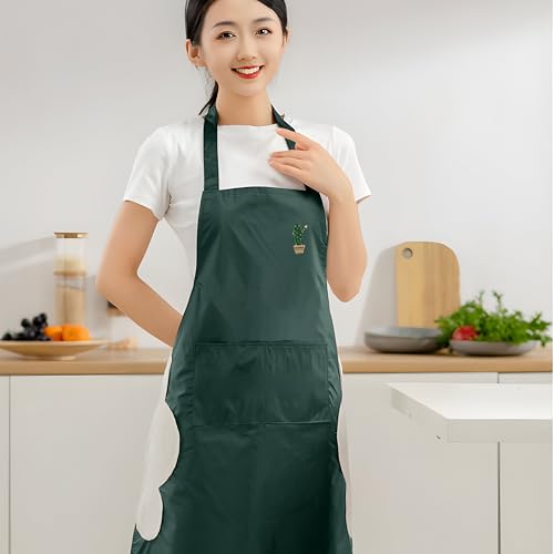 Image of Kraptick Kitchen Apron - Comfortable Cooking Waterproof Apron for Men and Women With Pocket and Side Coral Velvet for Wiping
