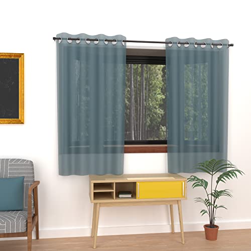 Soleil d'ocre Polyester Blue Curtains 140 x 180 cm, W 53.1" x L 70.9" (1 Panels) - Image 2