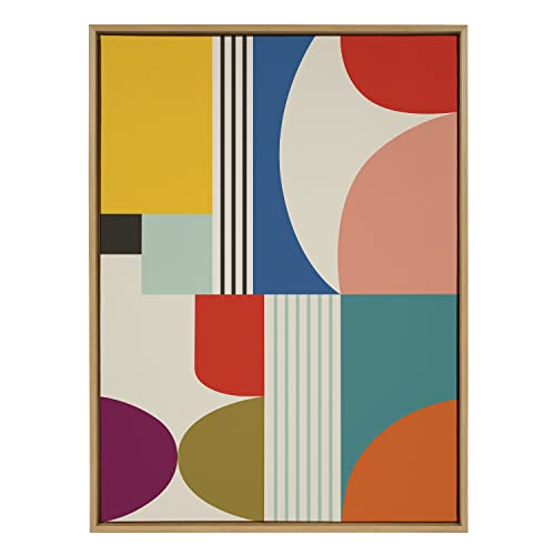 Kate and Laurel Sylvie Mid Century Modern Pattern Framed Canvas