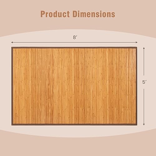 Tapete decorativo de bambú 5'x8' COSTWAY miniatura 3