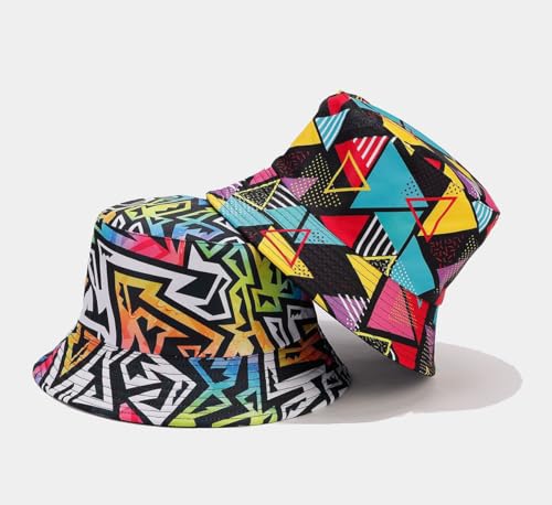 Image of Quanhaigou Bucket Hat for Men Women,Packable Reversible Printed Sun Hats,Fisherman Outdoor Summer Travel Hiking Beach Caps