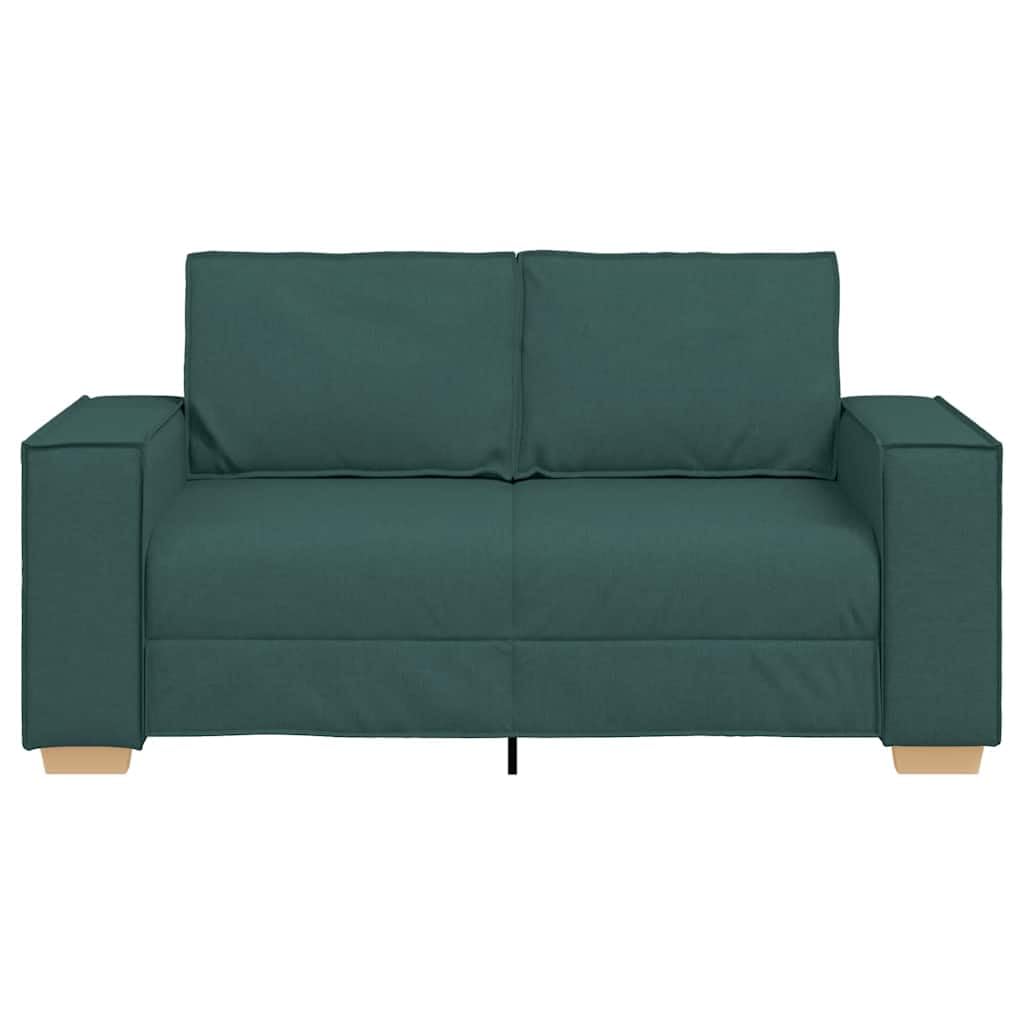 Sofa 2-osobowa, ciemnozielona, 160 x 78 x 84 cm, materiał z podłokietnikami i miejscem do przechowywania, do salonu, pokoju gościnnego, lounge, tapicerowanej ławki, kanapy, szezlongu, skrzyni