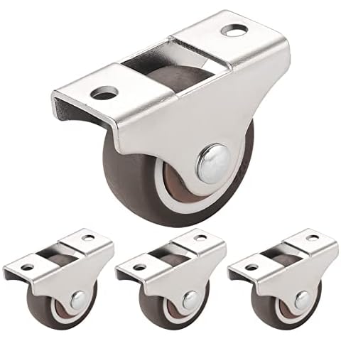 Suwooy Rubber Furniture Casters, Transport Castors Wheels, Fixed Casters, Castors for Furniture, Replacement Casters 25mm 32mm 38mm 50mm, Quiet/Abrasion Resistant, 4 Pcs,50mm Cover