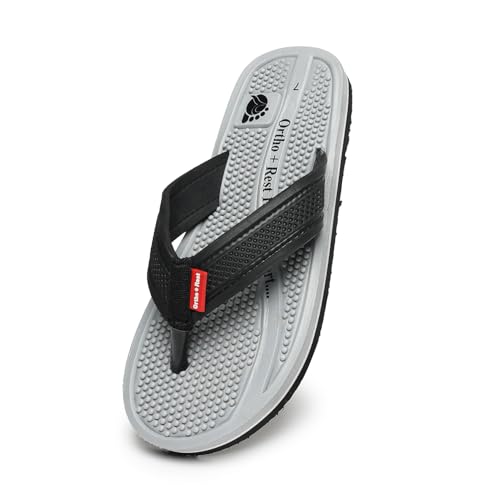 Image of Ortho + Rest Doctor Orthopedic Slippers for Men | Anti-Skid Flip Flops with Acupressure Massage Footbed | Extra Soft and Comfortable Doctor-Recommended Chappal for Pain Relief