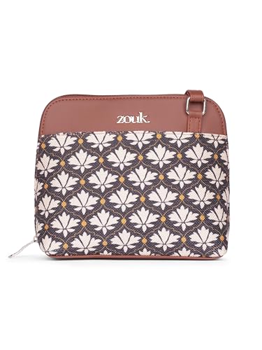Image of ZOUK Printed Vegan Leather Out Of Office Sling Bag With Adjustable Strap For Women's Girls