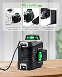 Firecore Laser Level with Tripod, Self-Levelling 3 x 360°, Green Cross Line Level for Construction and Alignment, 2 Rechargeable Lithium Batteries, Remote Control, Magnetic stand-G50 - Image 2