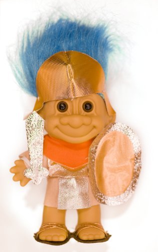 Muñeco Troll Sparticus cabello azul 6 pulg miniatura 1