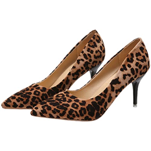 1 Pair Women Leopard Toe High Heels Shoes