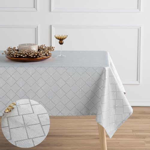 MINT DECO Nappe anti-taches Nido argent 150 x 150 cm