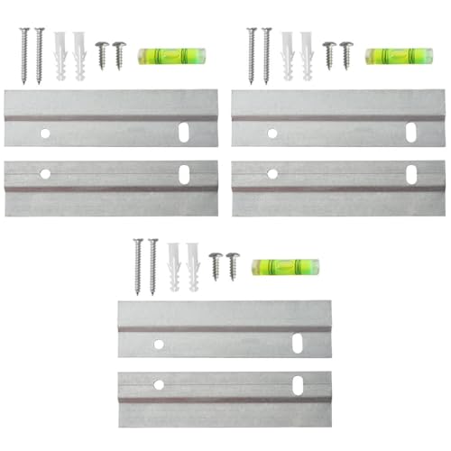 3 Pièces Fixation Miroir Lourd Z Clip Aluminium, 30cm Rail de Suspension pour Cadre Photo et Tête de Lit, Accroche Tableau Mural Invisible Supporte 30kg, Kit...