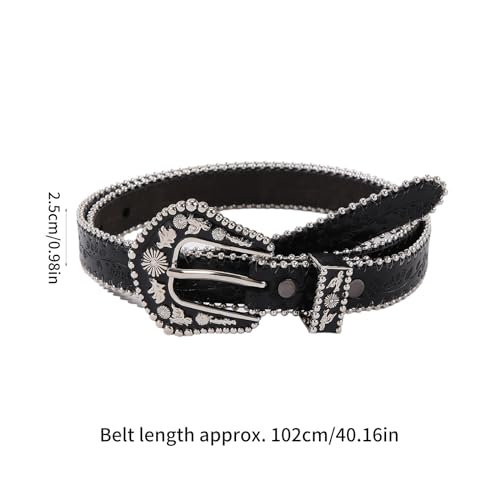 Womens Belts For Jeans Leathers Belt With Silver Buckle 1.3" Width Ladies Casual Thin Belts For Jeans Pants4