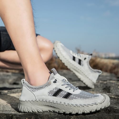 Zenfaze Orthopedic Shoes for Men, Zenfaze Slip On Orthopedic Hiking Shoes, Arch Support Breathable Mesh with Elastic Laces2