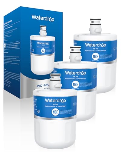Waterdrop 5231JA2002A Refrigerator Water Filter, Replacement for LG®LT500P®, GEN11042FR-08, ADQ72910911, ADQ72910901, Kenmore 9890, 46-9890, LFX25974ST, LMX25964ST, 3 Pack (Package May Vary)