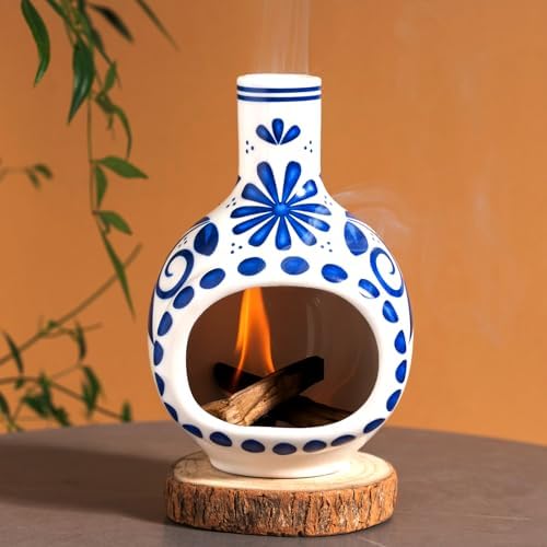 Handmade Ceramic Palo Santo Holder Burner - Mini Chimenea Incense Dish for Palo Santo and Sticks - Sage Holder for Meditation Decor