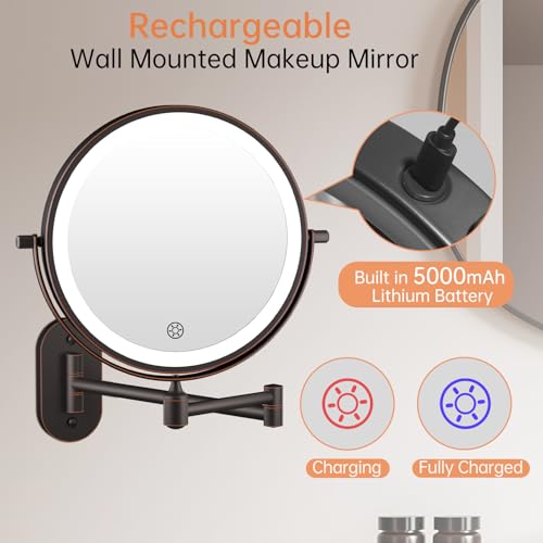 Espejo de Maquillaje de Pared con Luz y Aumento 30X miniatura 2