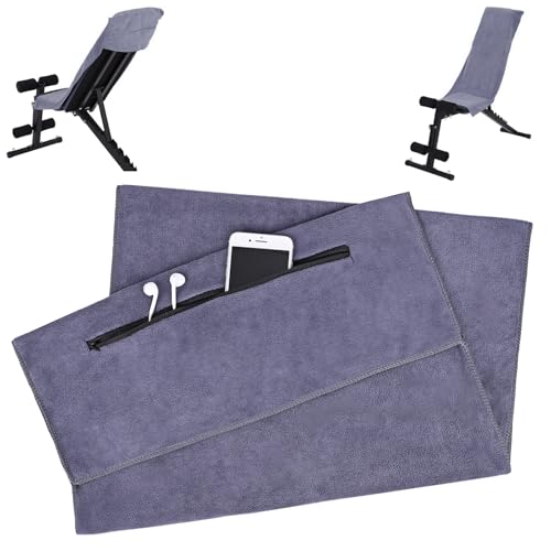 Gaethra Fitness Handtuch 120x50cm, Sporthandtuch Fitnessstudio mit Reißverschluss Tasche, Saugfähiges Sporthandtuch Mikrofaser für Fitnessstudio,Training,Outdoor