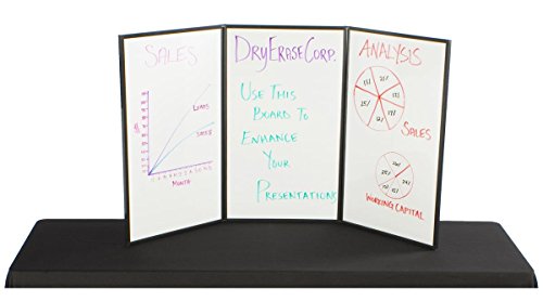 image for Displays2go 3-Panel Table Presentation Board, 54 x 30 - Blue Hook & Lo