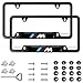 2pcs Newest Matte Aluminum Alloy M Logo License Plate Frame, with Screw Caps Cover Set Suit，Applicable to US Standard car License Frame,for BMW M.