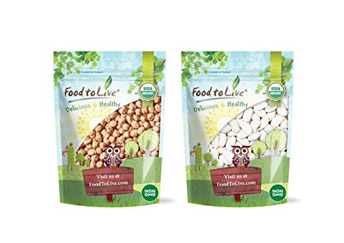 Organic Best Hummus Beans Bundle - Organic Garbanzo Beans, 1 Pound And Organic Great Northern Beans, 1 Pound - Non-Gmo, Kosher, Raw, Sproutable, Vegan #TOP23