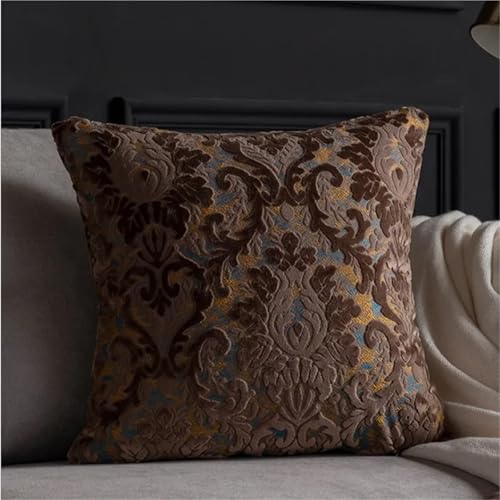 Housse de coussin en chenille rouge lavable pour canape usage quotidien 45x45