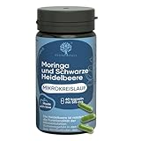 RedMoringa Venen Kapseln für Leichte Beine mit Hedelbeerextrakt & Bio Moringa Kapseln - Unterstütz die Durhblutung für Angenehmen Alltag dank Heidelbeeren und Rotes Weinlaub - 60 Tage Vorrat