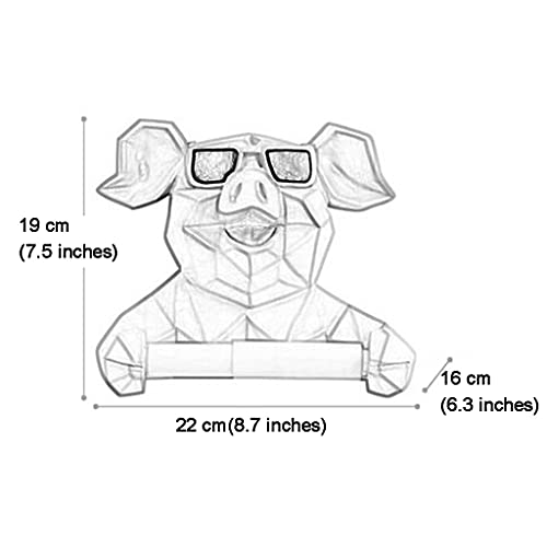 Zycsktl Toilet Tissue Holder,Nordic Geometric Pig Shape Toilet Paper Holder, Hotel Bathroom Wall-Mounted Face Towel Storage Rack, Birthday Present (Color : Gold, Size : 192216Cm) #TOP6