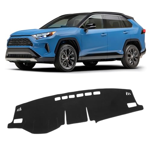 KUST Black Dash Cover Mat for Toyota RAV4 2019-2025 2026 Left Hand Driving Non-Slip Dashboard Cover Interior for RAV4 Accessories Custom Fit Dash Mat Sunshade Windshield Glare